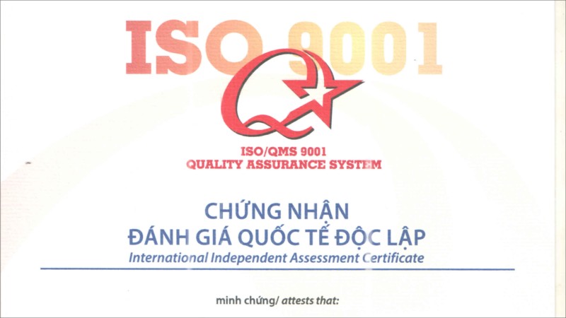 Chứng nhận đảm bảo chất lượng – Đạt chuẩn QAS 2016 (ISO/QMS 9001)